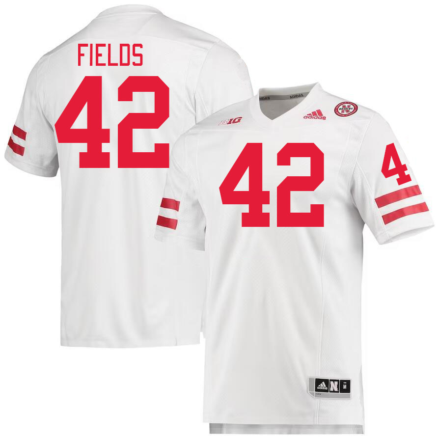 Men #42 Eric Fields Nebraska Cornhuskers College Football Jerseys Stitched Sale-White